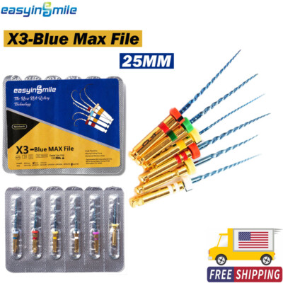Dental Endo Files X3-Blue Rotary 25MM Engine Use for Endodontic Root Canal Treat