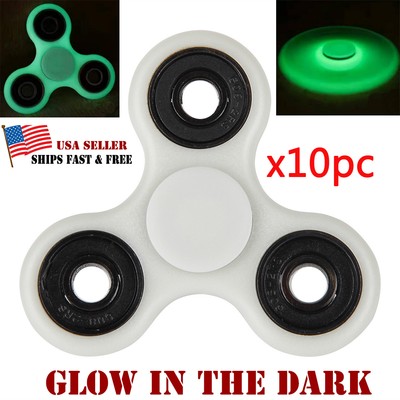 10x Glowing Hand Spinner Tri Fidget metal Ball Desk Focus Toy EDC For Kids/Adult