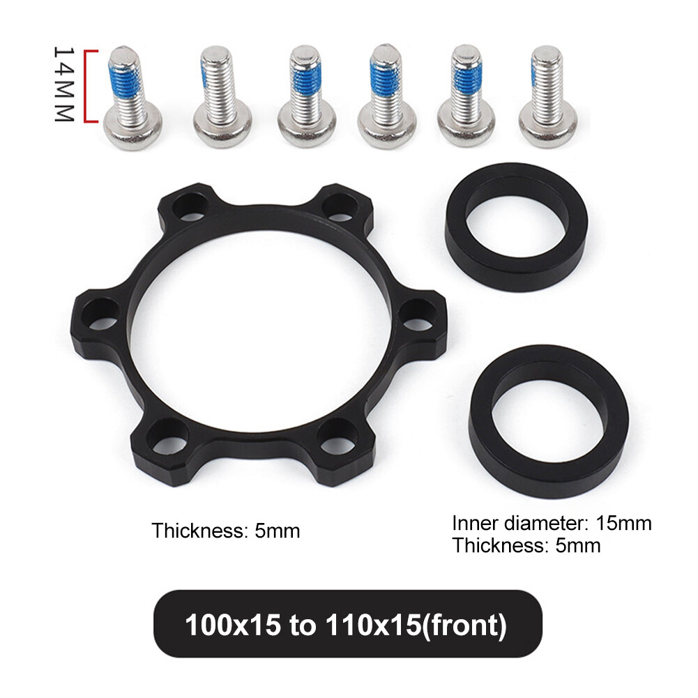 Bicycle Hub Adapter 6-Bolt Disc Brake Rotor Adapter Spacer with 12mm/15mm Washer