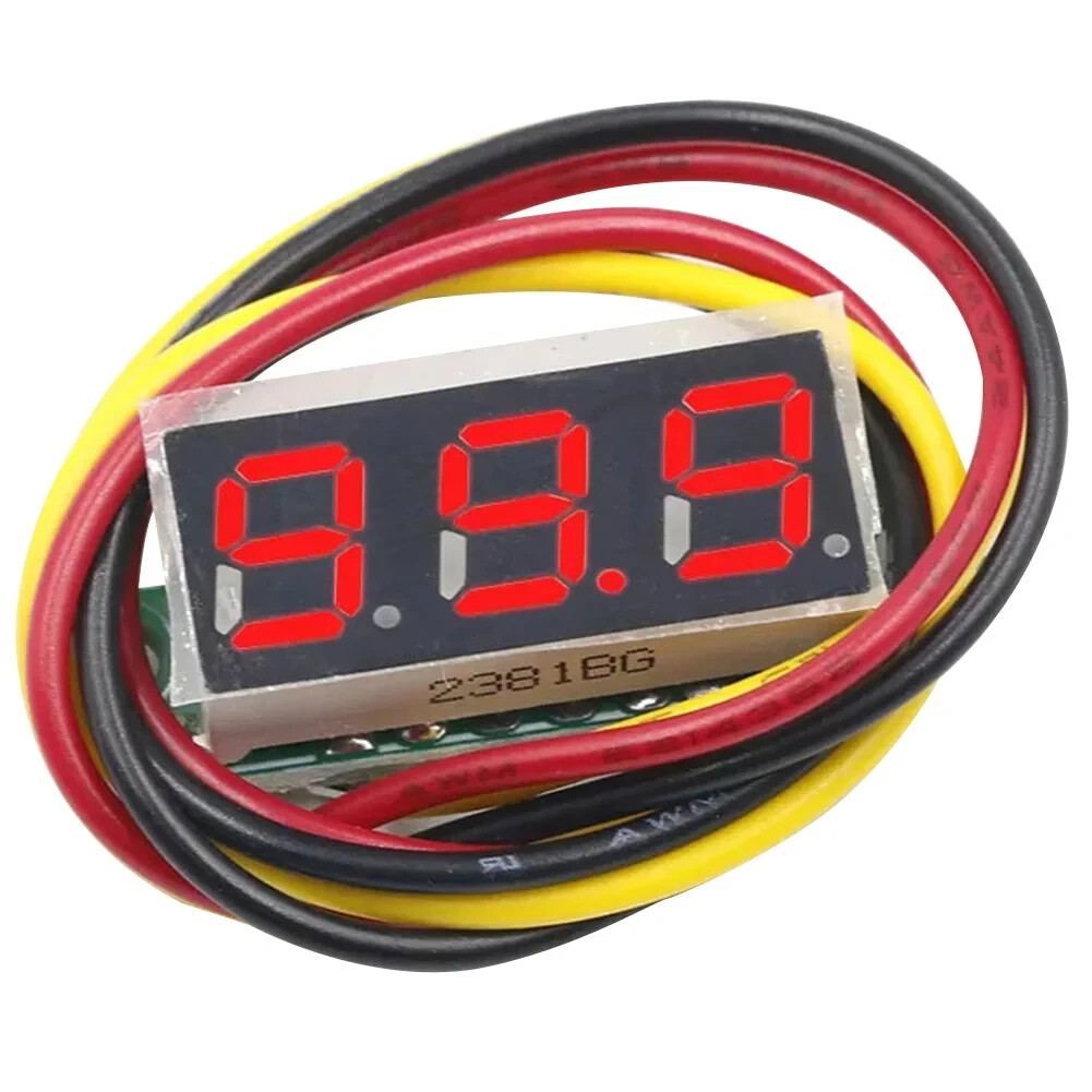0.28 inch LCD Three Wire 2.5-100V Red LED Digital DC Voltmeter Panel Meter
