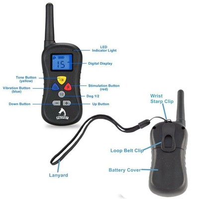 Patpet PTS-008 330 yards Remote Dog Training Stop Bark Collar - Has Shock, Vibra