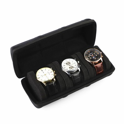 EVA 21*9cm 3 Slot Watch Display Box Travel Case Organizer Jewels Storage Cover a