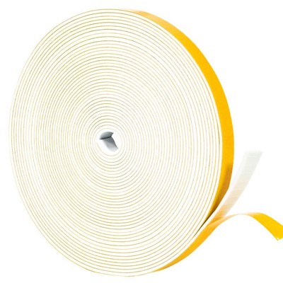 White Thin Weather Stripping 1/16 Inch Thick x (.50) 1/2 Inch Wide, 1.5mm Foa...