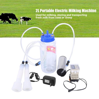 2L Elektrische Melkmaschine Melken Ziege Kühe Milker Melkeimer Maschine Set