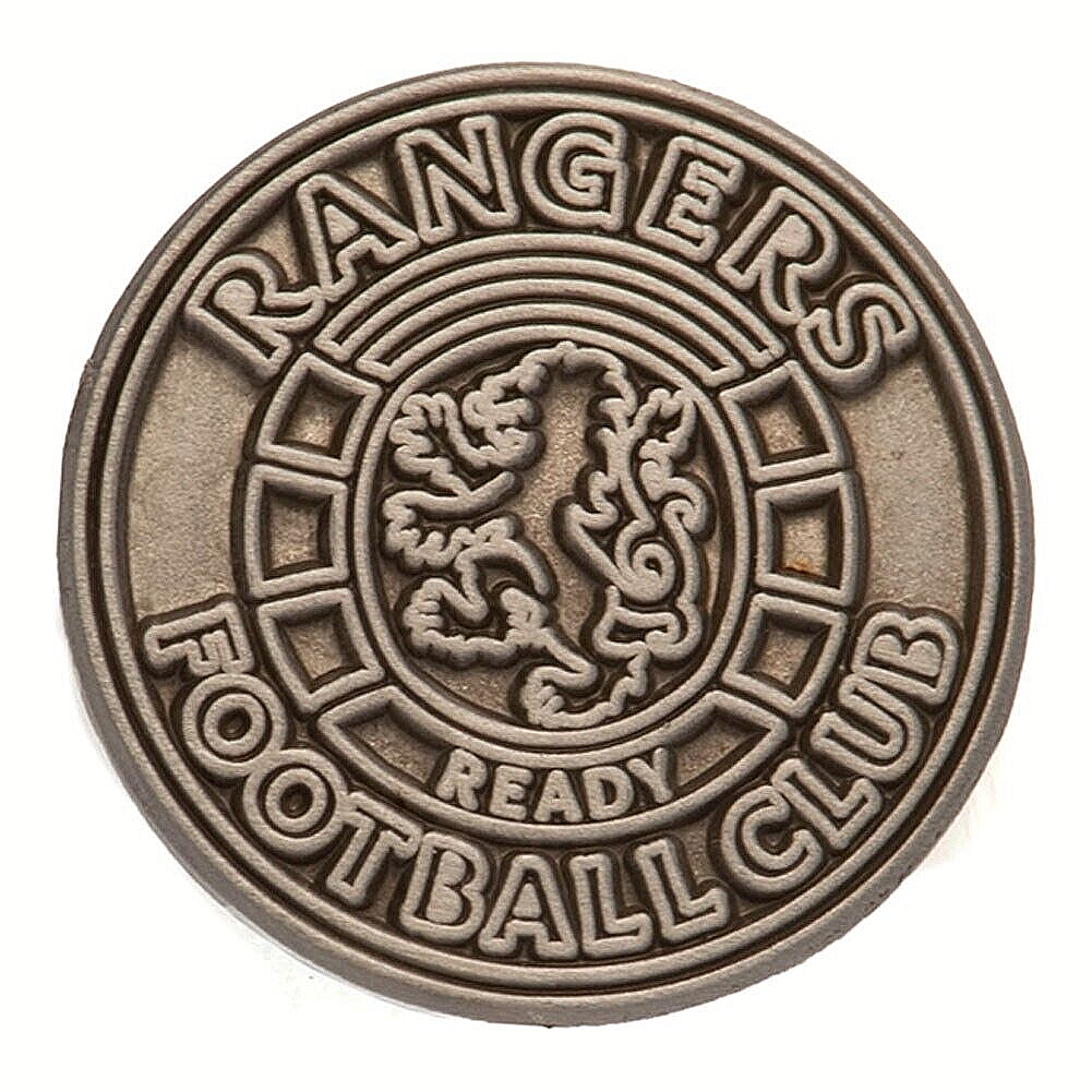 RANGERS FC FOOTBALL CLUB METAL ANTIQUE SILVER CREST PIN BADGE OFFICIAL RFC GIFT