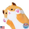 Soft Cat Plush Pillow, Yellow Long Cat Stuffed Animals Soft Long Kitten Plushies Kawaii Cat Stuffed Plush Toy for Kids Girlfriend(90cm/35.4inch)
