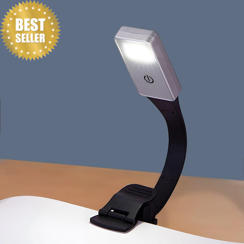 Clip on Book Light, 8 LED Wide Glow | Ultra-Light, Stepless Dimming, 3-Color Tem