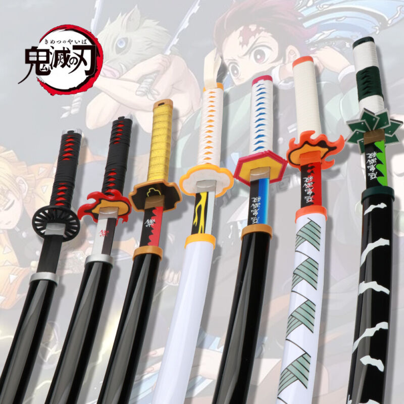 41'' Demon Slayer Katana Swords Tanjiro Zenitsu Cosplay Weapon Samurai Sword