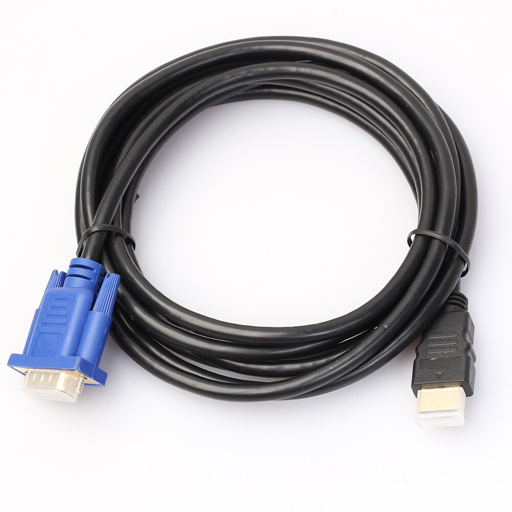 HDMI-compatible Gold Male To VGA HD Male 15Pin Adapter 1080P HDTV Converter Cabl
