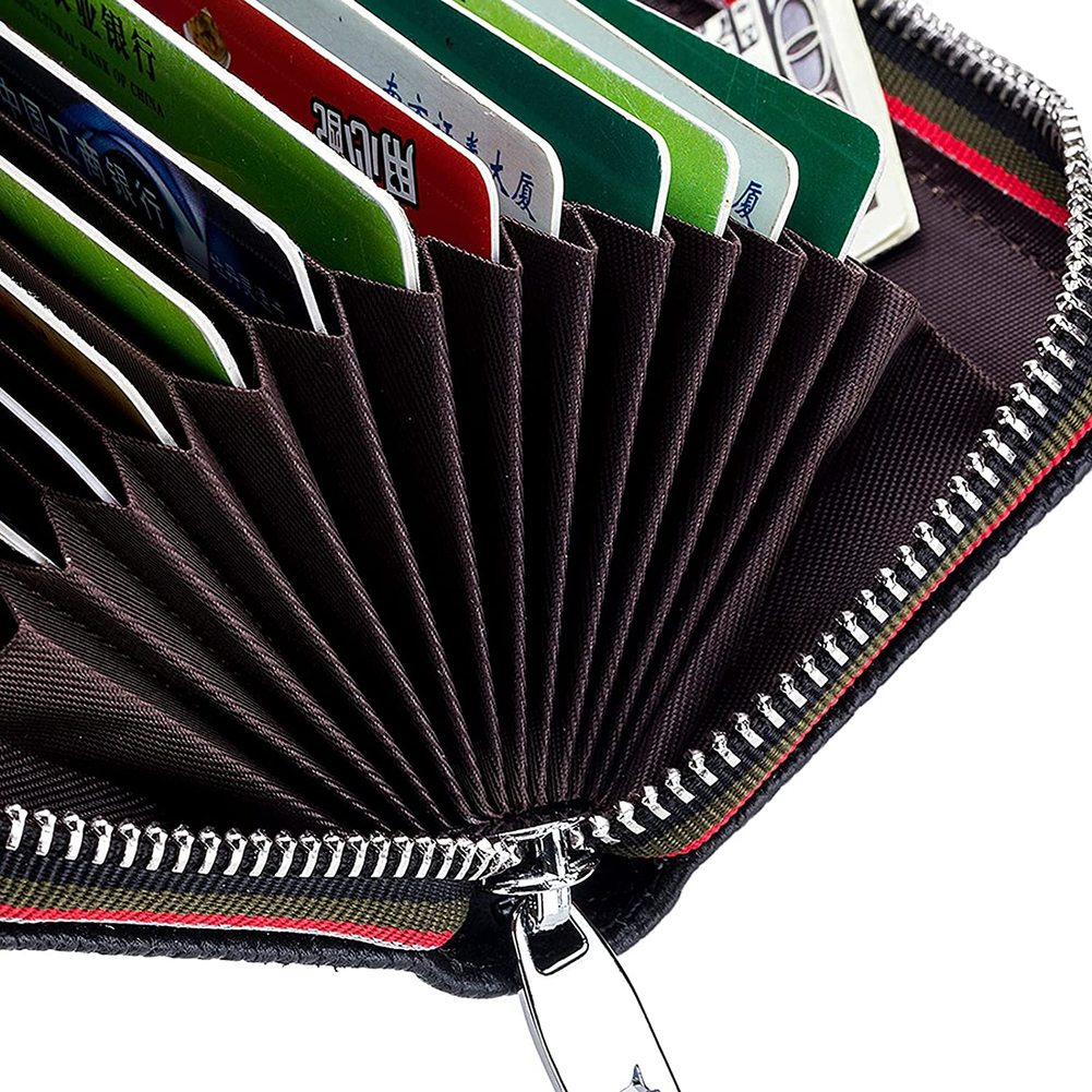 Mens RFID Blocking Leather Bifold Wallet Credit Card ID Holder Zip Around Purse