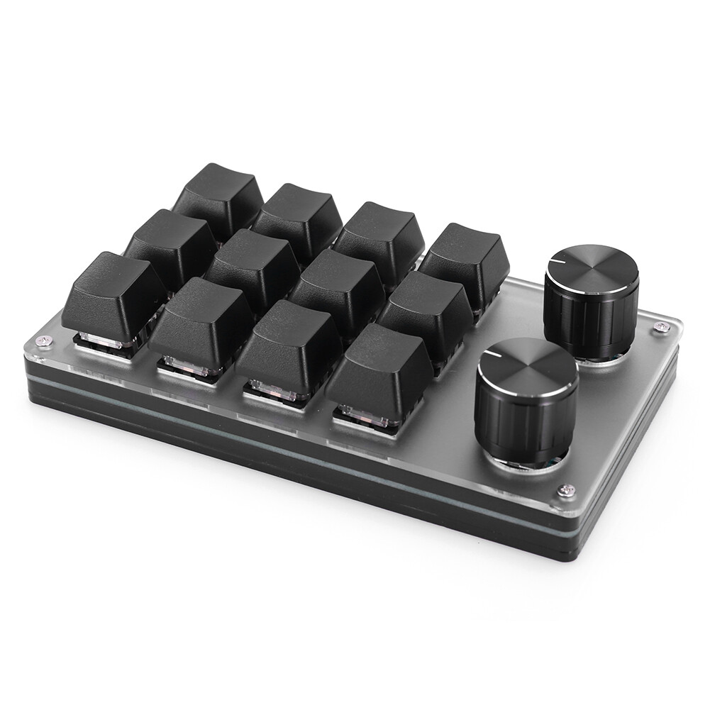 Macro Custom Wired Gaming Keyboard Programmable Mechanical Keypad (Black)