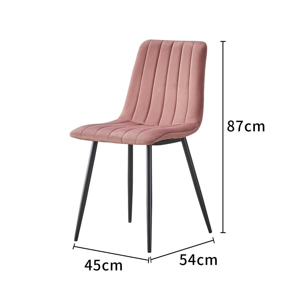 2X Pink Velvet Dining Chairs Metal Legs Office Chairs ...