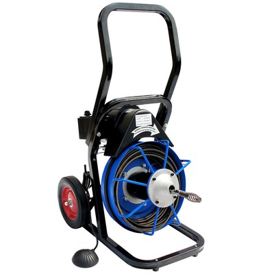 250W 110V 3/8 Inch x 50 Ft Electric Drain Cleaning Machine For 1'' - 4'' Pipes