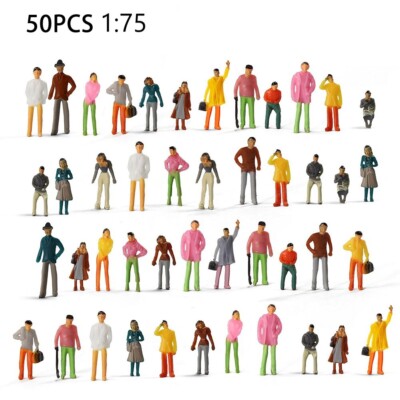 Optimal Multicolor 50PCS Railway Train Passenger Figures for 1 75 Scale Scenery