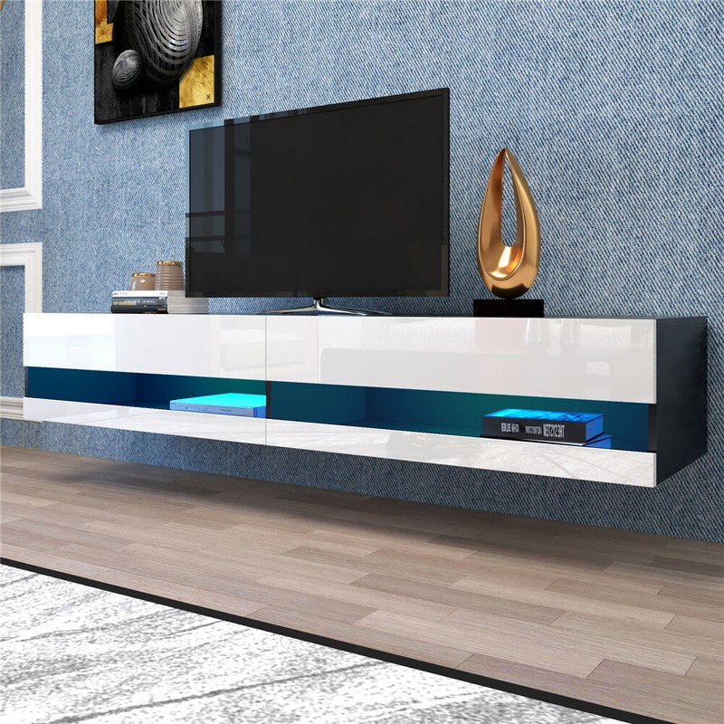 Media Console With 20 Color Led For Up To 80" Tvs