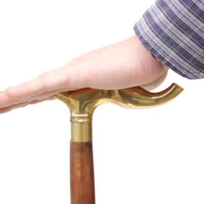 Sheesham Wood Walking Cane | Brass Elephant Head Grip Gentlemen's Mobility Stick