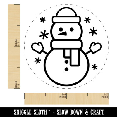 Snowman Hat and Scarf Self-Inking Rubber Stamp Ink Stamper