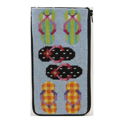 Stitch & Zip Needlepoint Eyeglass Case Kit - SZ442 Flip Flops