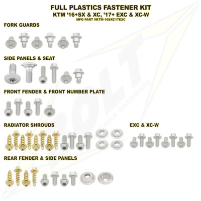 Bolt Full Plastics Fastener Kit For KTM 150 SX 2016-2018