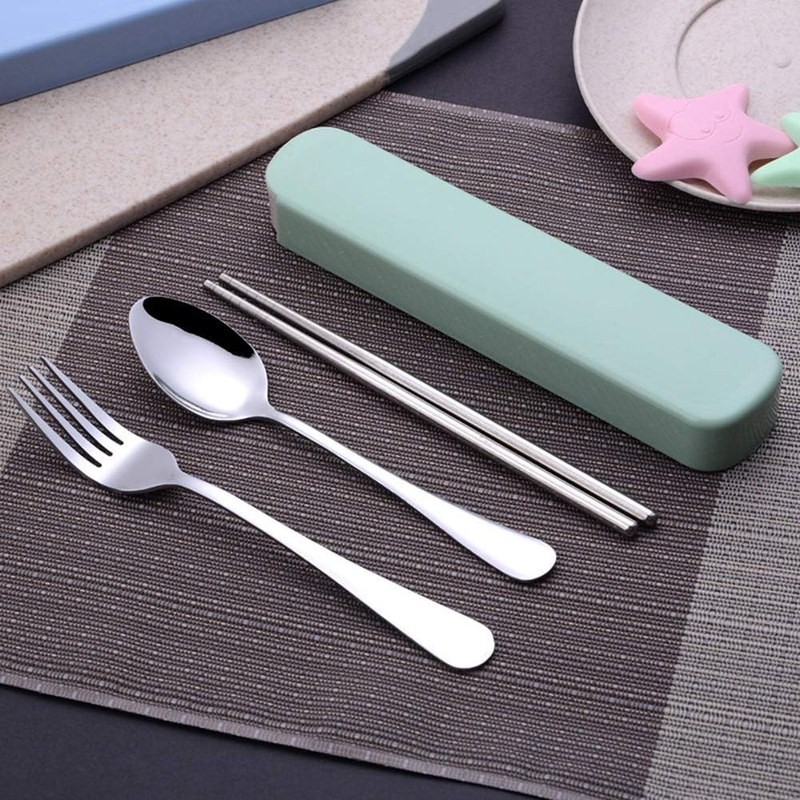 Dinnerware Set,Flatware Set Stainless Steel(Fork Spoon Chopsticks) with Portable