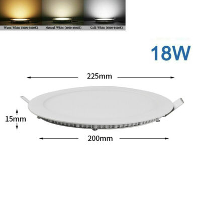 LED Panel Light 3W 6W 9W 12W 15W 18W 24W Round Recessed Ceiling Down Lights