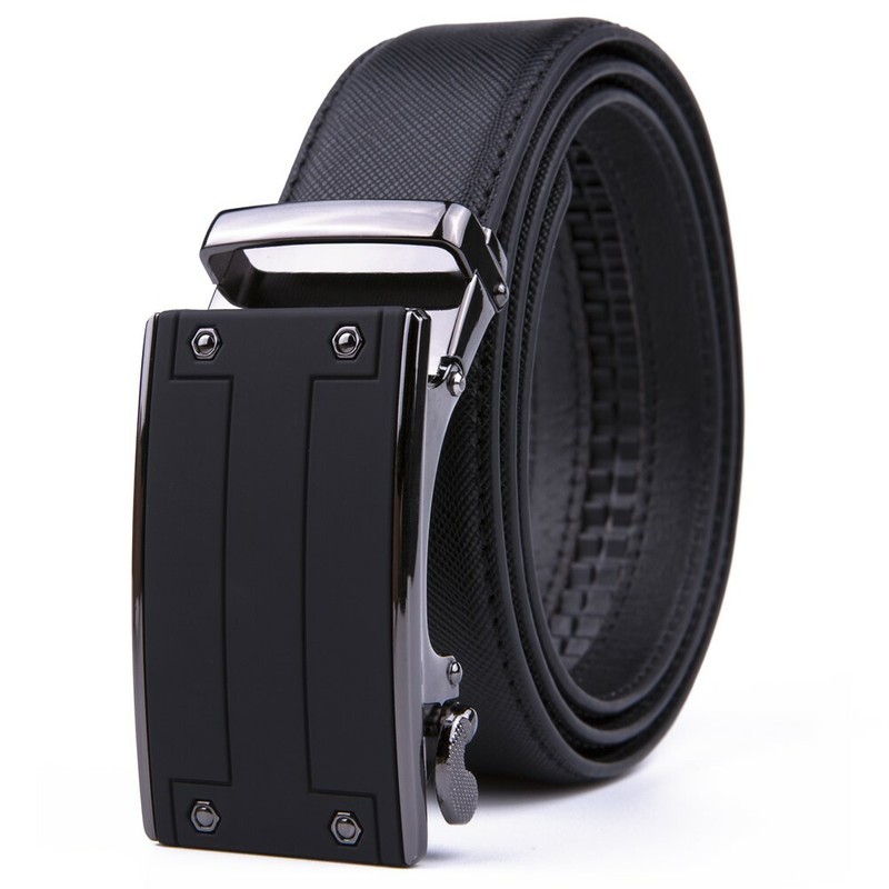 Men's Belt Leather Ratchet Belts Automatic Buckle 1.37inch Width