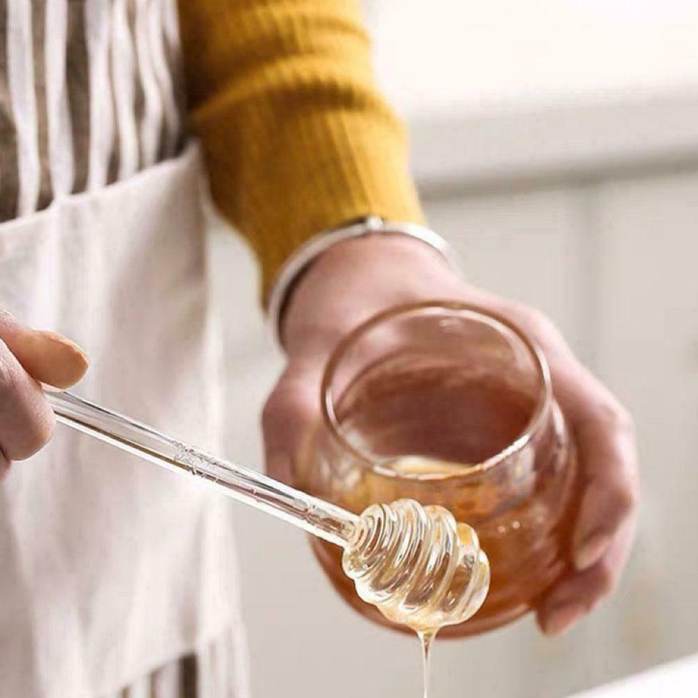 15 cm Honiglöffel Glas Honey Dipper Stick Sirup Spender für Honigtöpfe F7E8