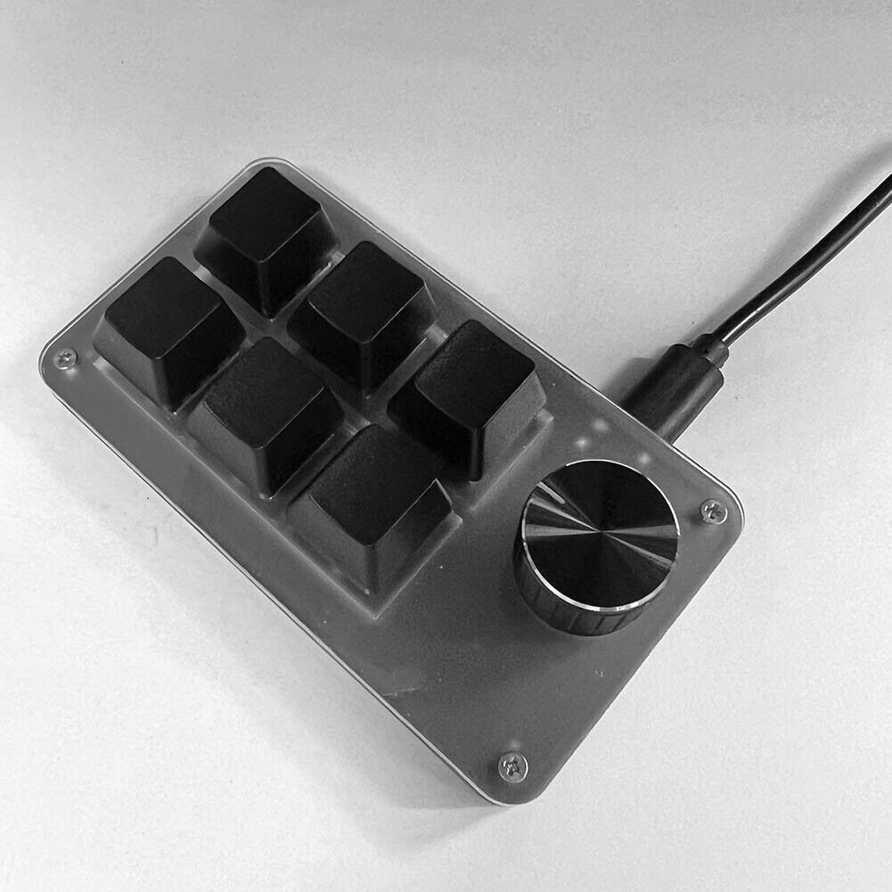 Macro   Keyboard Knob 6 Key + 1 Knob Programmable Mechanical
