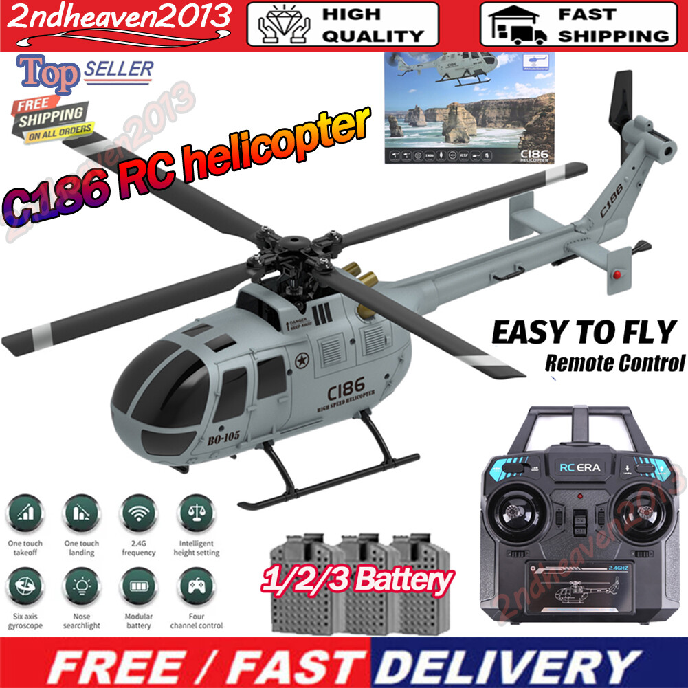 C186 RC helicopter for Adults 2.4G 4 Channel 6-Axis Gyroscope LED Aircraft Toy