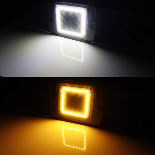 Fits Jeep 1987-1995 Wrangler YJ Smoked Switchback LED DRL Turn Signal Lights 2PC