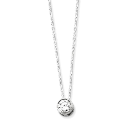 ネックレス・ペンダント SSIL Classic Chain Hinged Pendant Sterling Silver CZ Pendant on 16 Chain Necklace 16