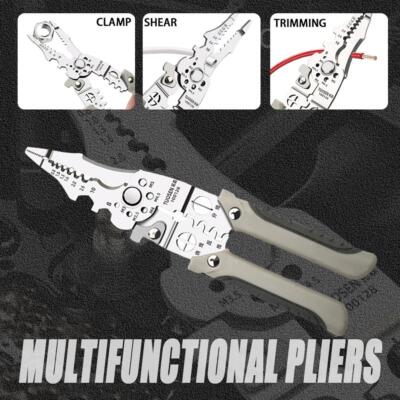 Wire Stripper Crimper Cable Multifunctional Cutter Pliers-Tool