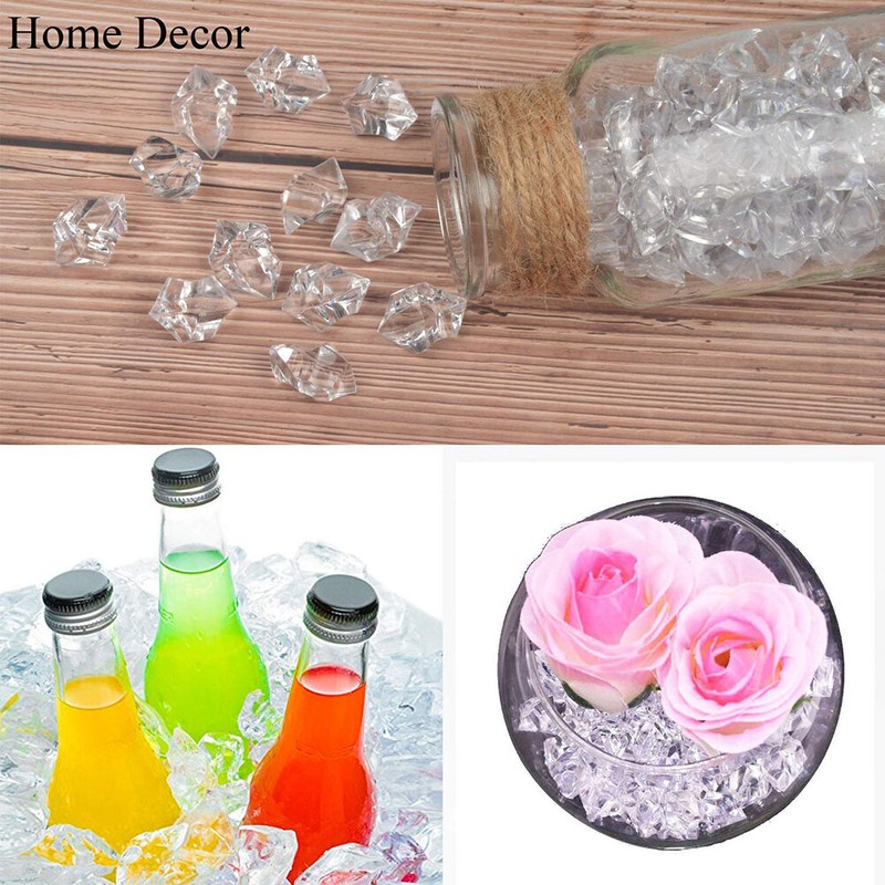 Clear Ice Rocks Chips Fake Ice Vase Filler Table Scatter