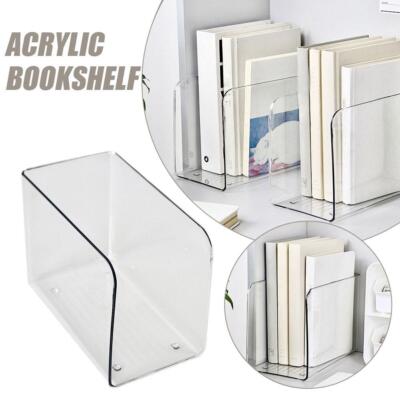Transparent Bookends Book Document Display Stand Holder Organizer Boo X7S3