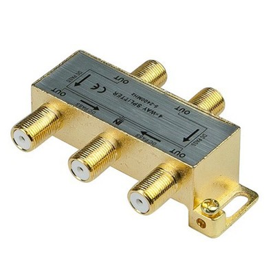 4-Way F-Type RF Coax Cable Splitter Coaxial Cable TV Antenna Satellite 5-2400MHz