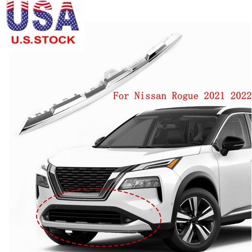 For Nissan Rogue 2021 2022 Front Bumper Lower Chrome Cover Trim