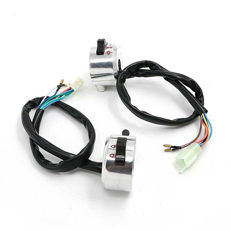 Chrome Universal Motorcycle Handle Bar Switch Control 22mm 7/8" For Cafe Racer