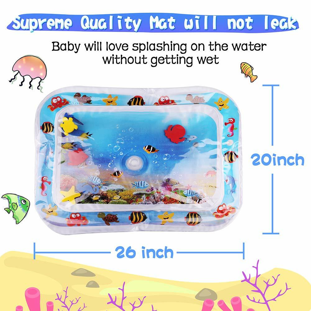 Infants Newborn Baby Inflatable Water Mat Plush Dog Animal Retriever Stuffed Toy
