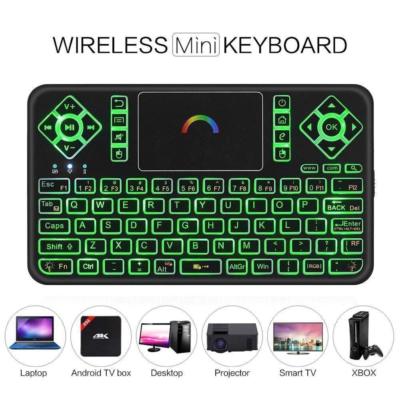 Best Colorful Backlit Mini Wireless Keyboard with Touchpad Mouse Q9 2.4GHz Sa
