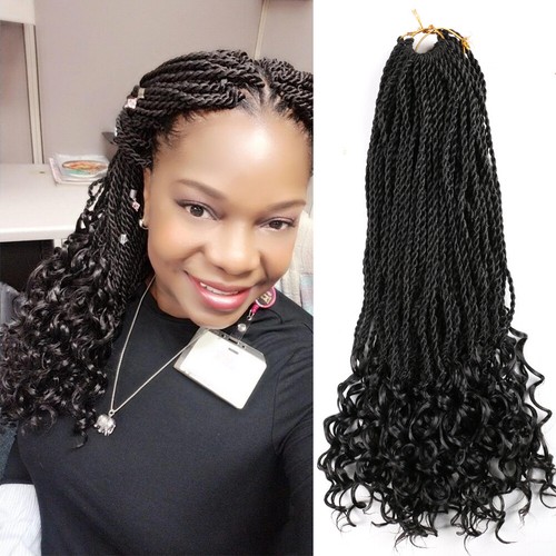 Buy Pre Twisted Senegalese Twist Crochet Hair Curly End 18 Wavy