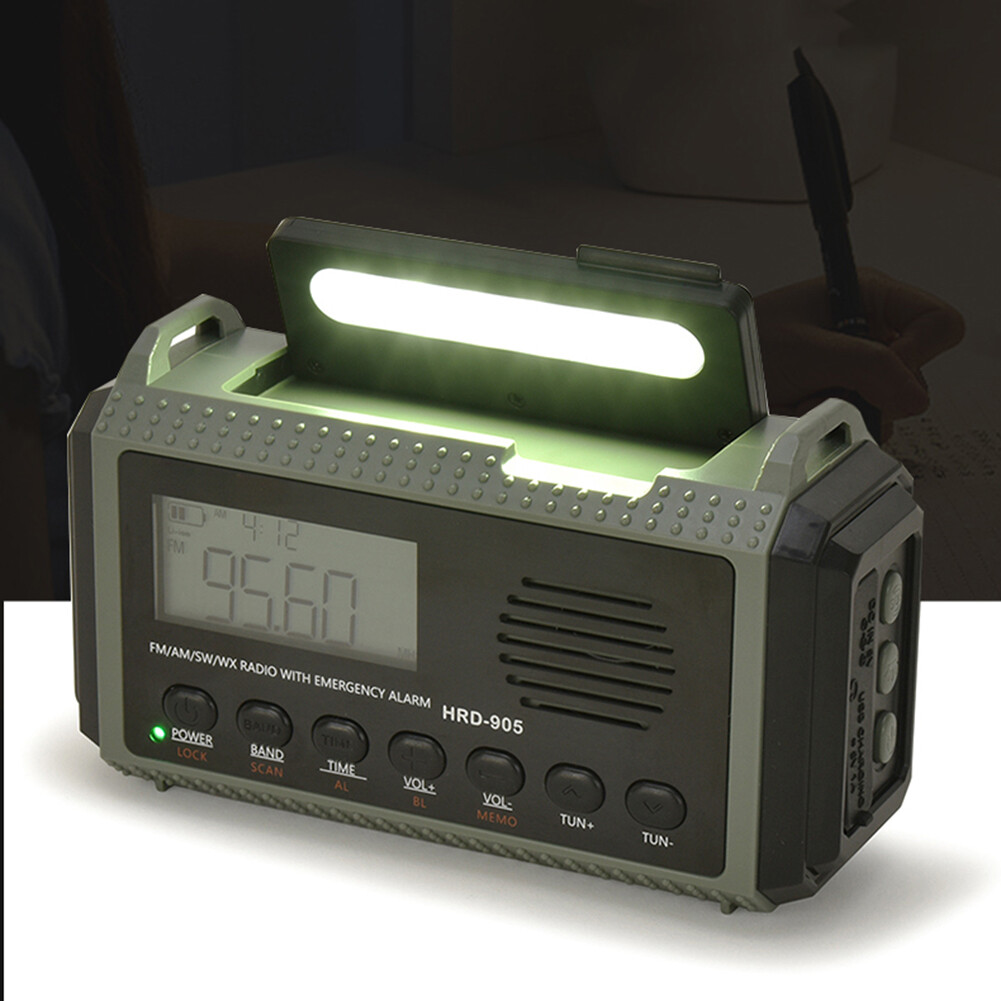 Solar Hand Crank AM FM SW NOAA Weather Radio Torch 10000MAh for Outdoor Survival
