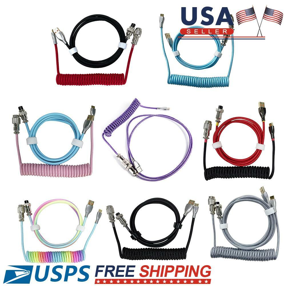 Mechanical Keyboard Aviator Cable Type-C USB Aviation Connector Spring Wire