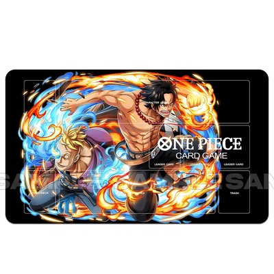 One Piece  Ace & Marco Playmat With Zones OPCG TCG Card Game Comic-Style