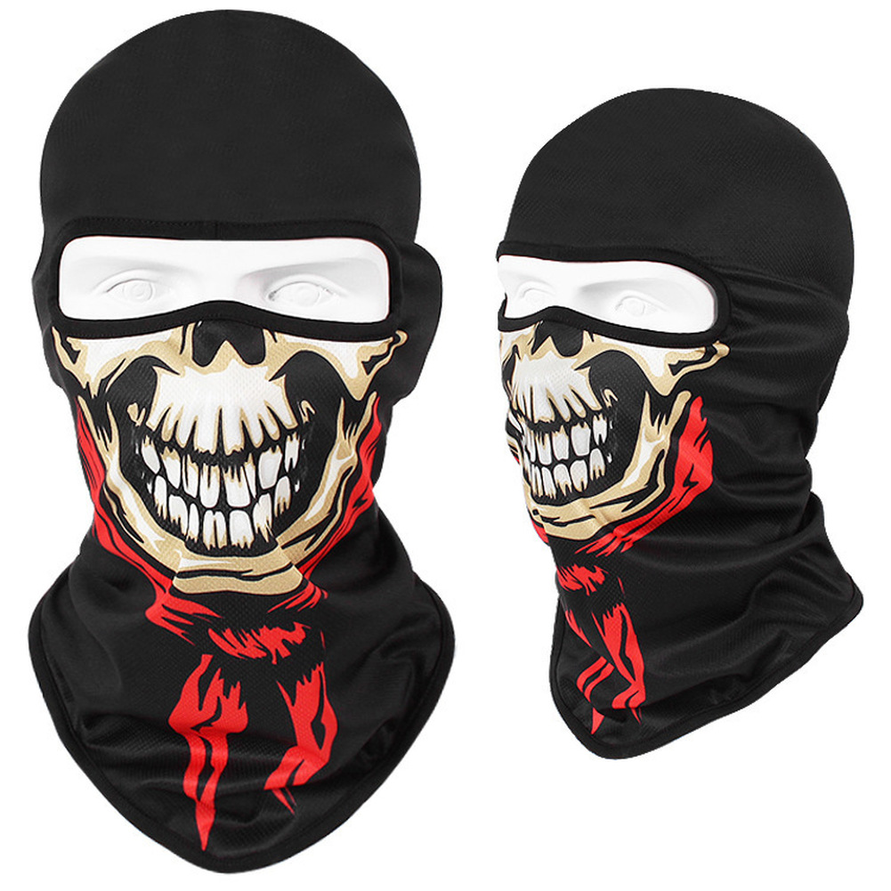 Balaclava Tactical UV Protection Skull Full Face Mask Ghost Printed Ski Sun Hood