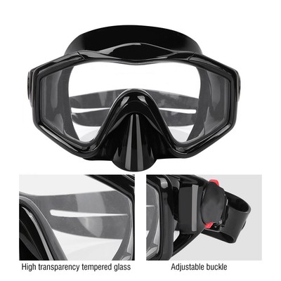 Profi Tauchmaske Taucherbrille Schnorchelset Erwachsene Temperglas PVC 180° DE