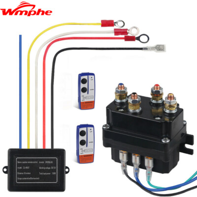 12V 250A Winch Solenoid Relay Contactor + Wireless Remote Control for UTV Truck 