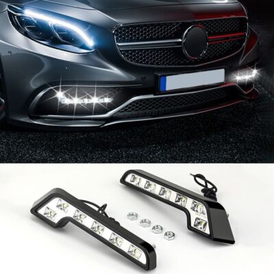 2pcs Universal White LED L - Shape DRL Daytime Running Lights Driving Lamps 12V