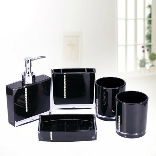 Badezimmer Set aus Seifenschale und Zahnputzbecher-Badzubeh/ör mit Seifenschaumspender Zahnb/ürsten-Halter wiederbef/üllbar.f/ür Hotel /& Hause XBAO Keramik Badutensilien, 5-teiliger Anzug