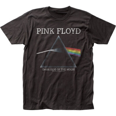 Pink Floyd The Dark Side of the Moon Distressed T Shirt Mens Rock Tee New Black