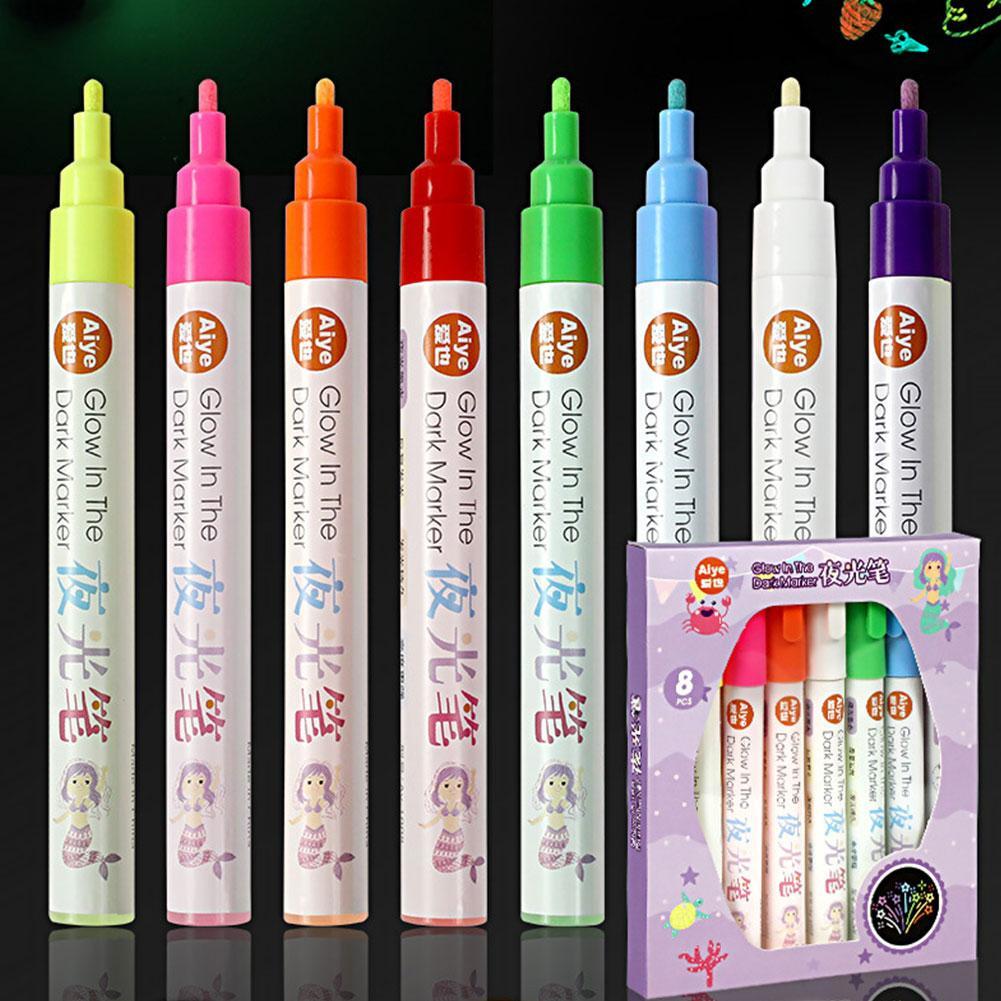 Glowing in The Dark Marker Pen DIY Graffiti Fluorescent Pen Luminous Pen Gift K0
